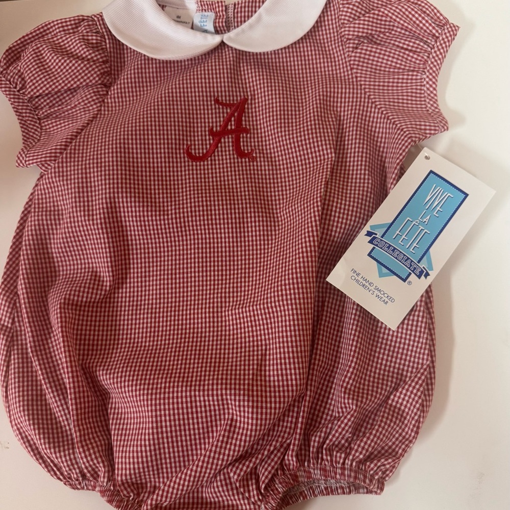 Red Checkered Infant Alabama Crimson bubble